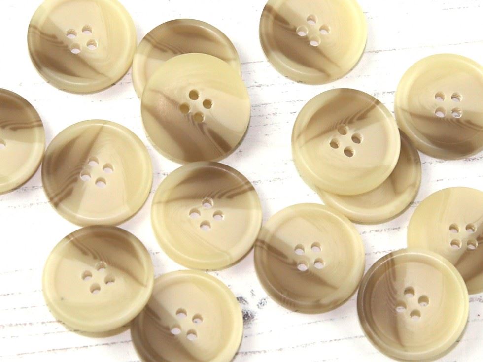 Dill Cream Round Plastic Buttons (Value Pack)