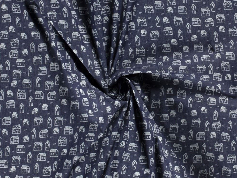 Stretch Woven Denim Fabric Navy