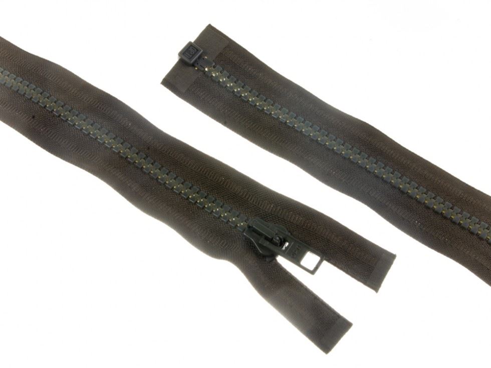 Olive Green Plastic Chunky Open End Zips