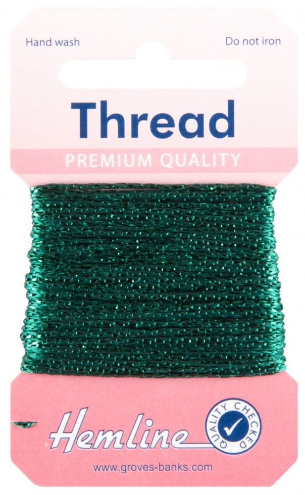 Hemline Bottle Green Glitter Thread