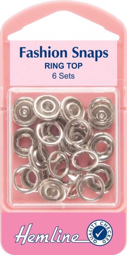 Hemline Silver Ring Snaps Press Fasteners Refill