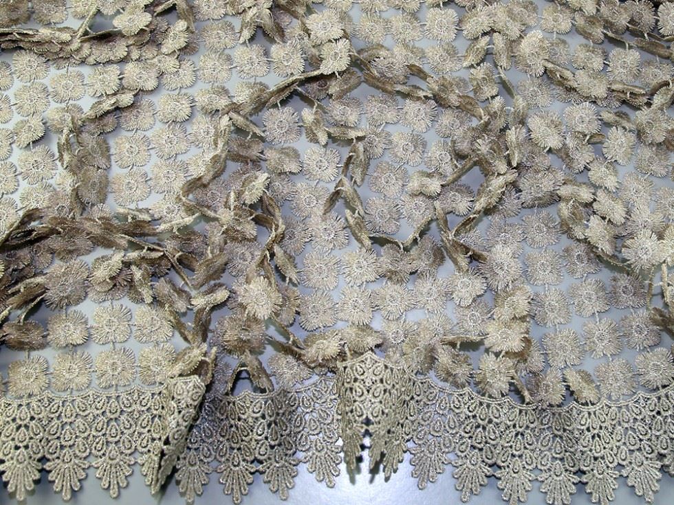 Gold Deadstock Metallic Lace Fabric
