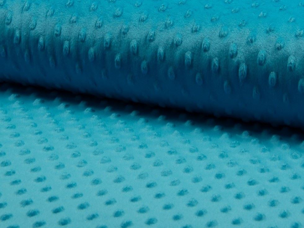 Aqua Deadstock Embossed Dimple Plush Fleece Fabric