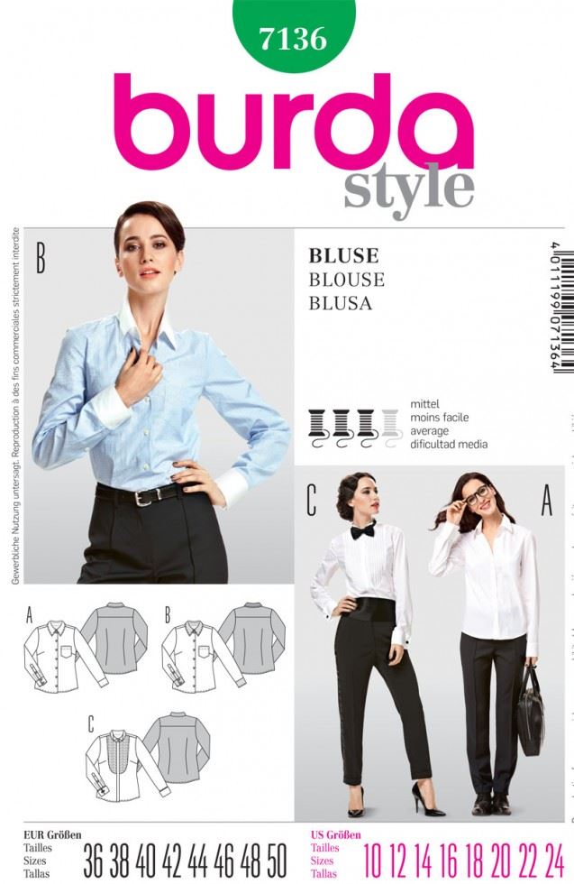 Burda Paper Sewing Pattern 7136
 
