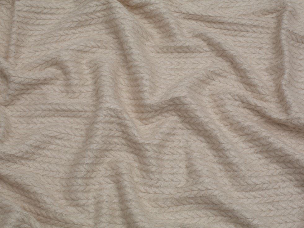 Rope Textured Stretch Knit Fabric Cream
 