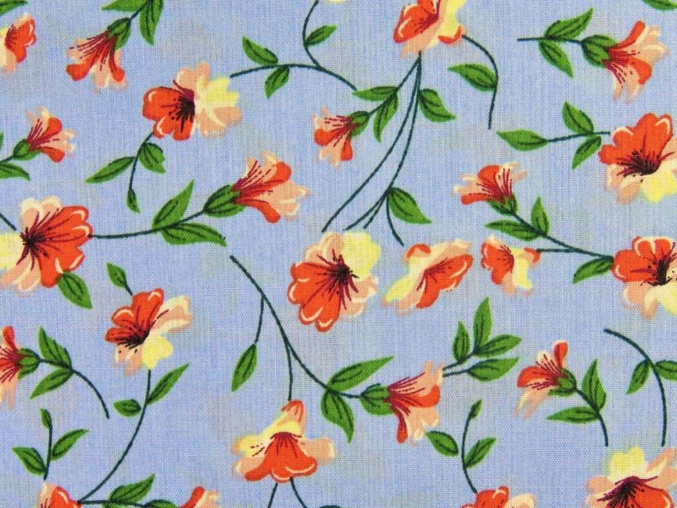 Blue 100% Cotton Poplin Fabric