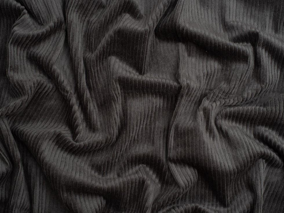 Minerva Core Range 6 Wale Stretch Woven Jumbo Cord Fabric Dark Grey
 