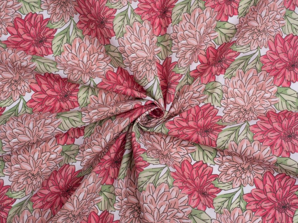 Pink Printed Polycotton Fabric