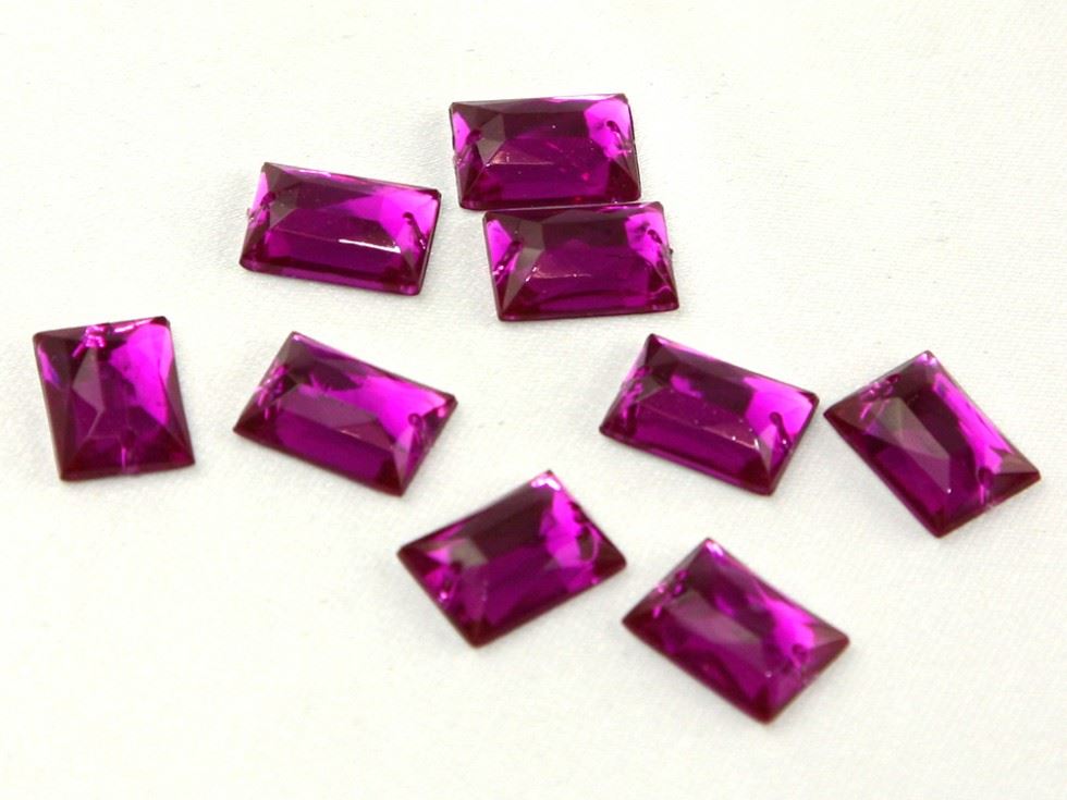 Rectangle Acrylic Jewels Fuchsia Pink
 