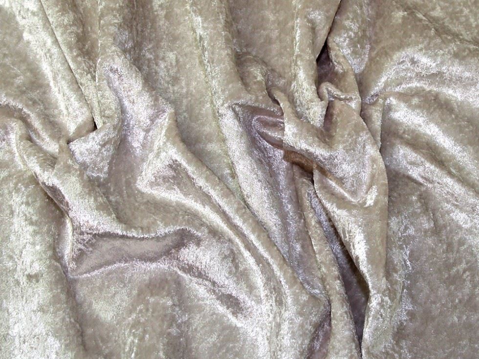 Stone Deadstock Heavy Crushed Velvet Stretch Knit Fabric