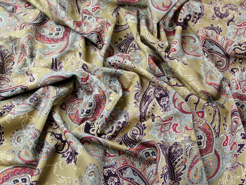 Cotton Lawn Fabric Antique Gold