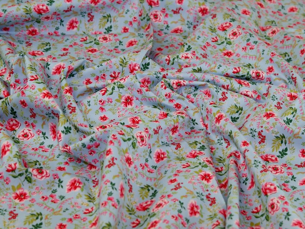 John Louden 100% Cotton Poplin Fabric Blue