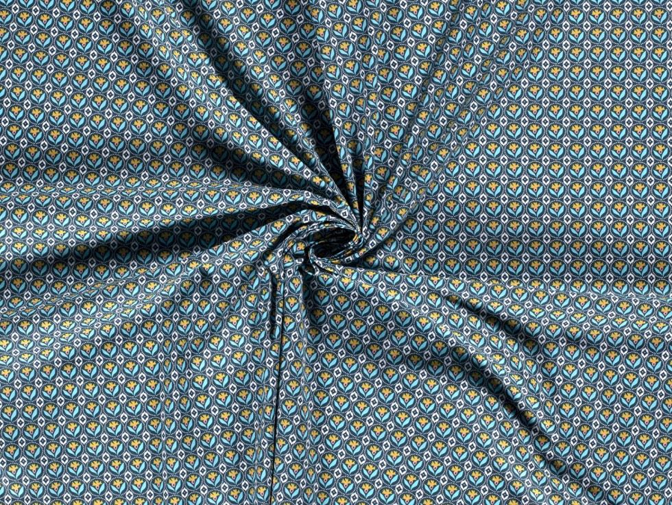 100% Cotton Poplin Fabric Petrol