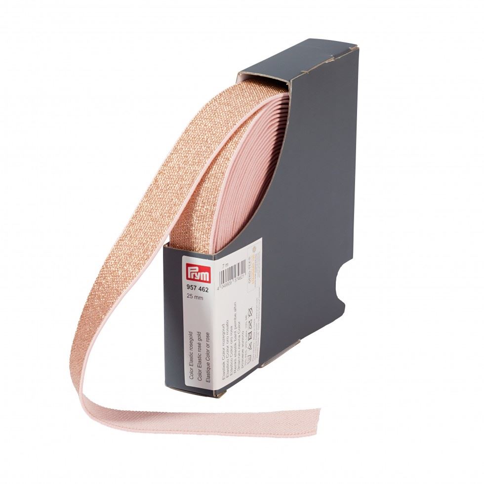 Prym Sparkle Metallic Lurex Elastic Rose Gold