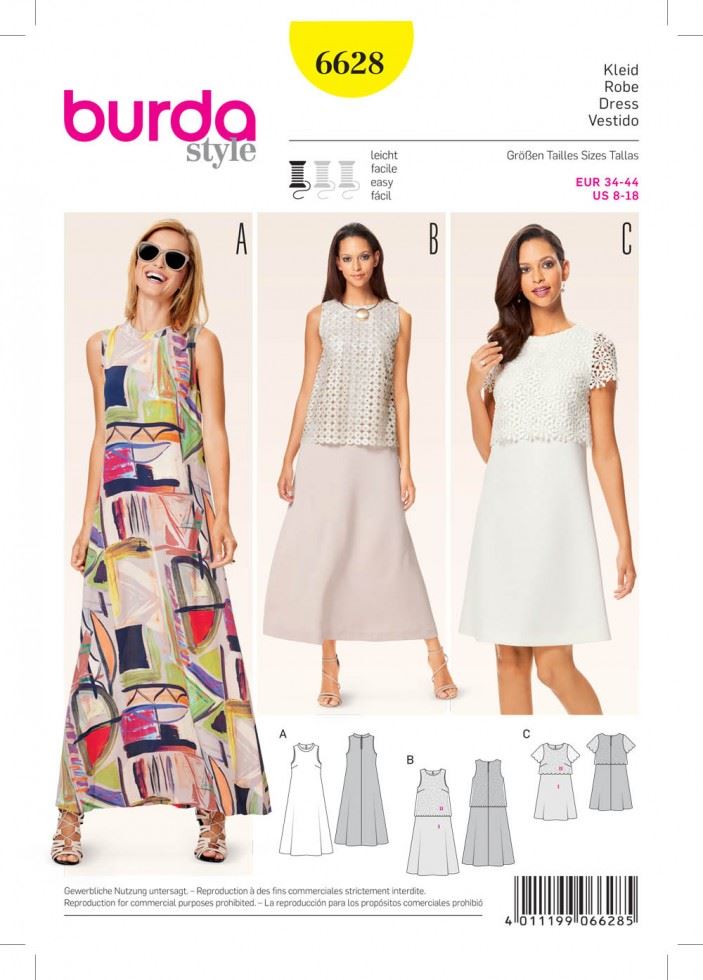 Burda Paper Sewing Pattern 6628
 