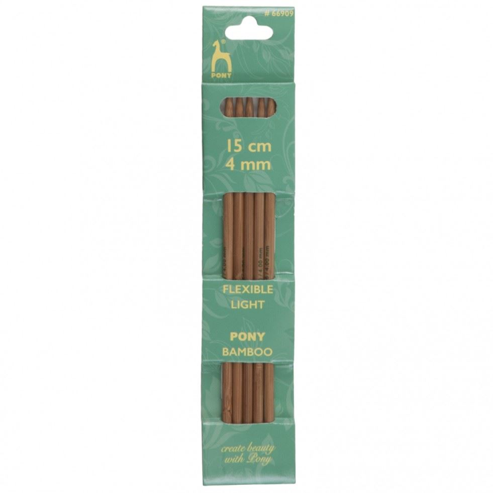Pony Bamboo 15cm Double-Point Knitting Needles - Set of Five - 4mm (P66909) - Image 5