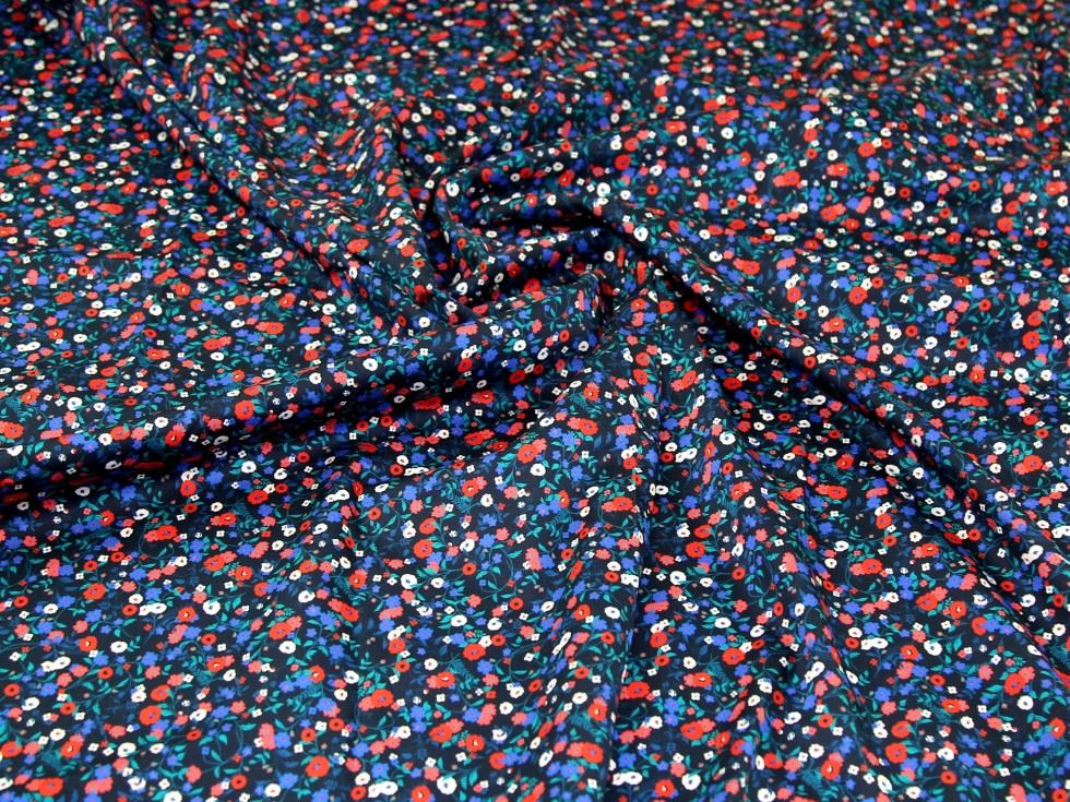 John Kaldor Red & Navy Lizzano Cotton Sateen Fabric