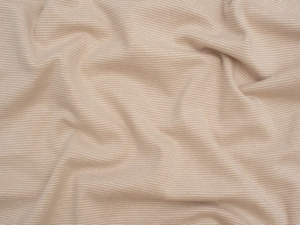 Minerva Core Range Cream Baby Soft Yarn Dyed Tubular Ribbing Stretch Knit Fabric