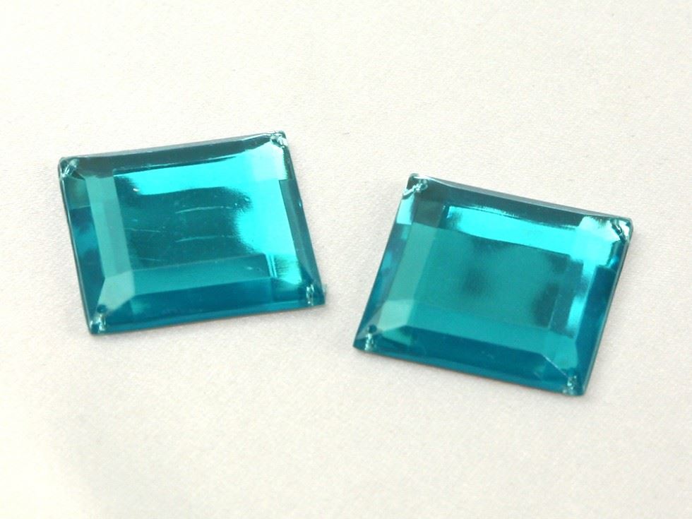 Square Acrylic Jewels Turquoise Blue
 