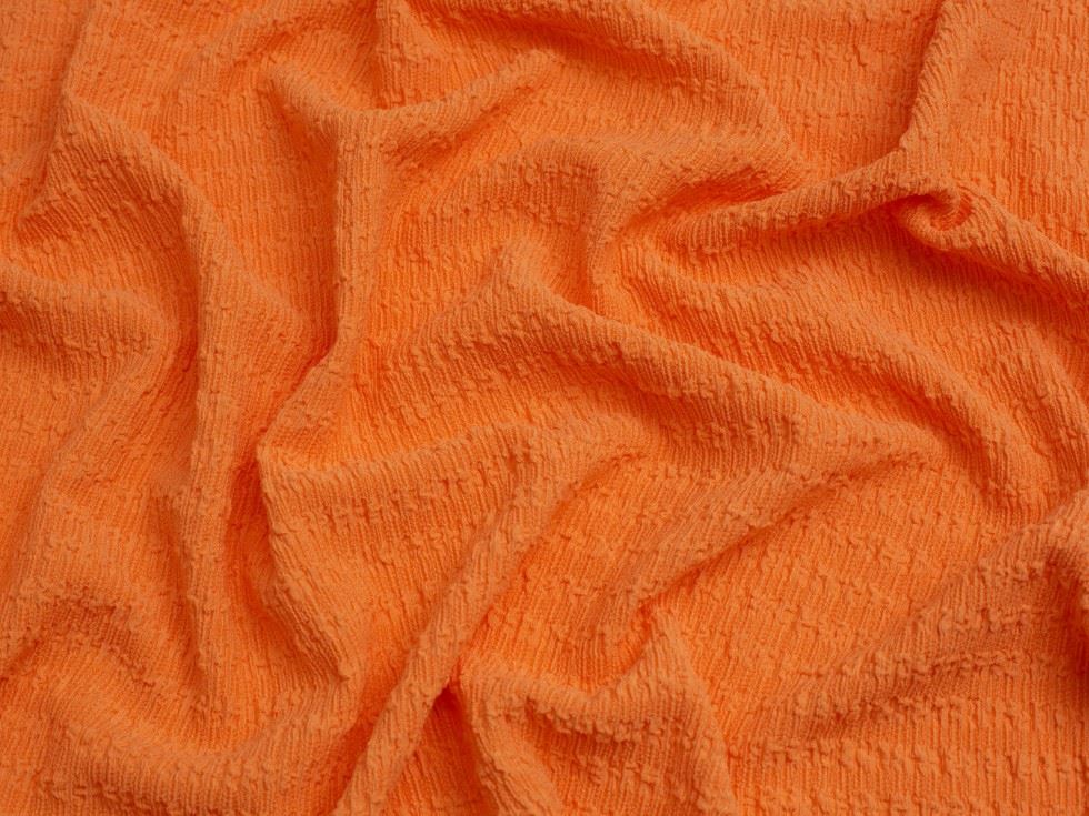 Minerva Core Range Popcorn Textured Stretch Knit Fabric Orange
 
