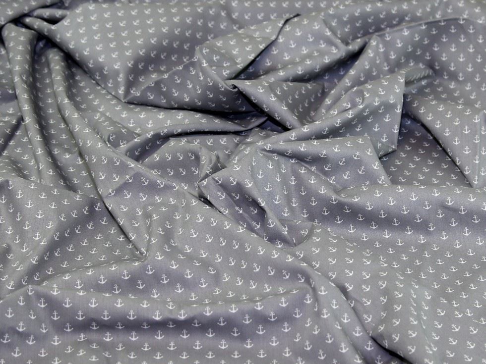 Grey Deadstock 100% Cotton Poplin Fabric