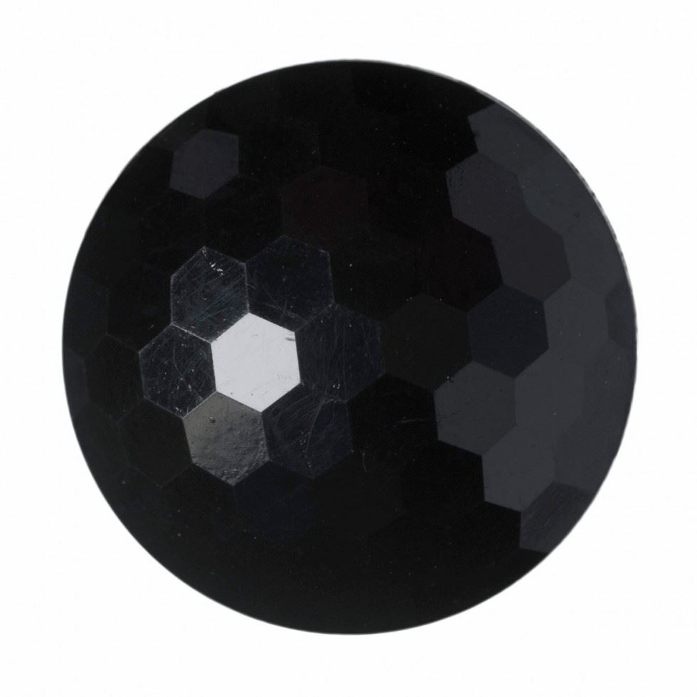 Hemline Black Round Faceted Buttons