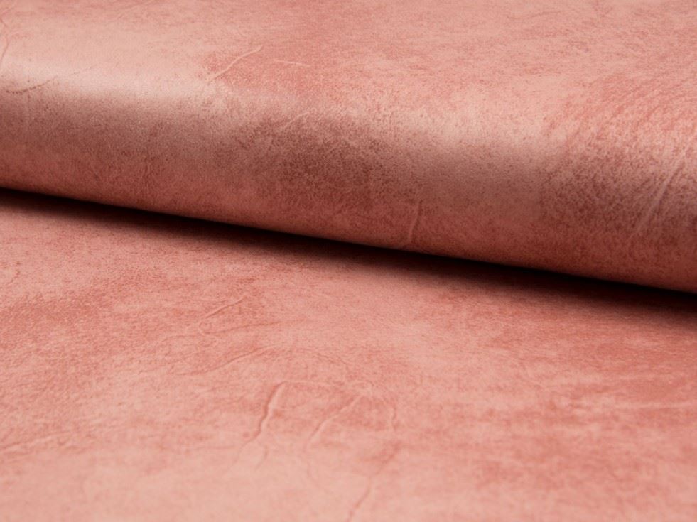 Deadstock Foil Stretch Woven Faux Suede Fabric Dusty Rose
 