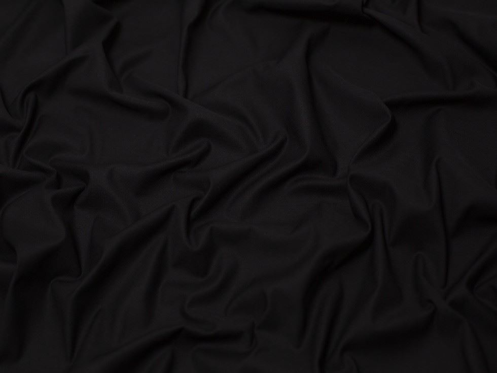 Minerva Core Range Black Woven Stretch Cotton Sateen Fabric