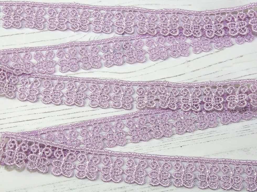 Lilac Guipure Butterfly Lace Trim