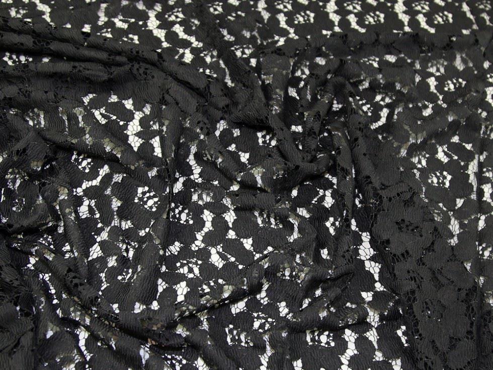 Lady Mcelroy Black Corded Lace Fabric