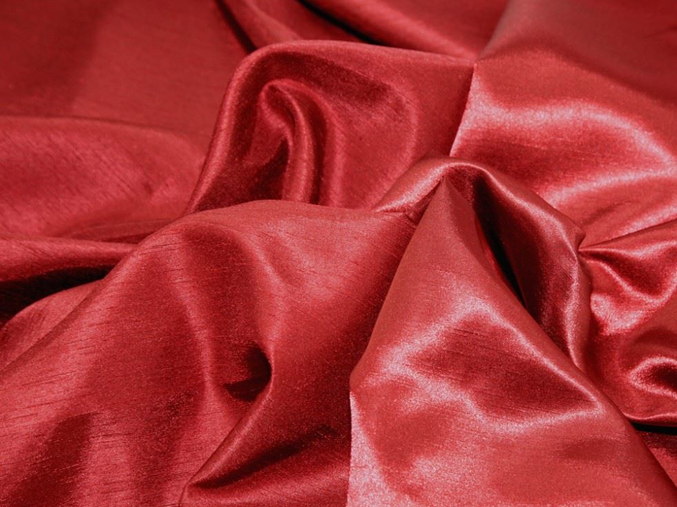 Cherry Deadstock Satin Back Dupion Fabric
