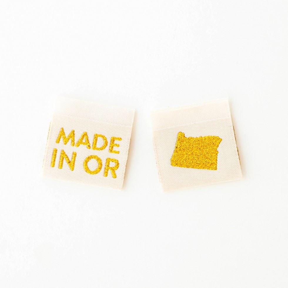 Sarah Hearts Made In My State Gold Woven Labels Oregon
 