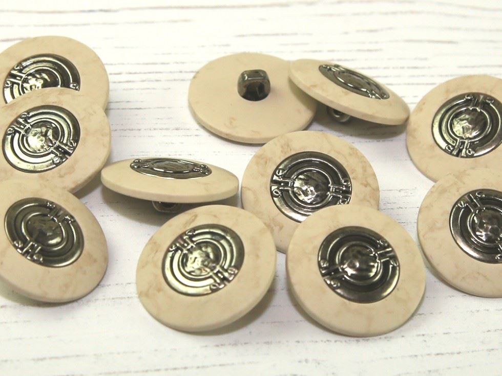 Dill Cream Round Shank Buttons (Value Pack)