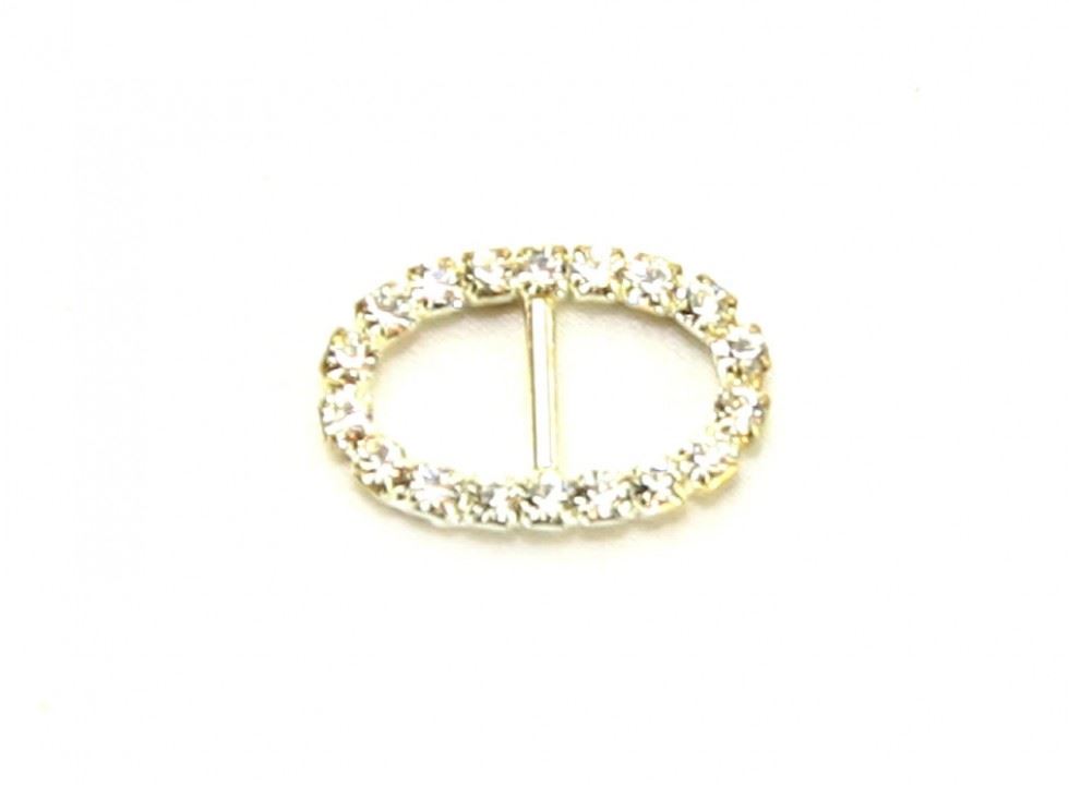 Silver Diamante Oval Buckle