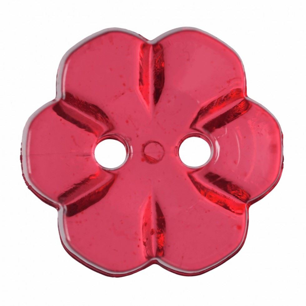 Hemline Red Plastic Flower Buttons