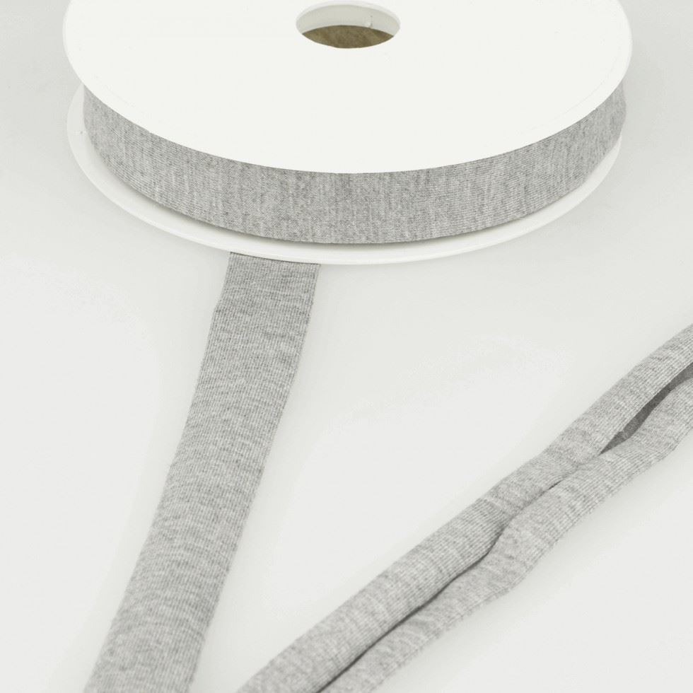 Stephanoise Viscose Jersey Bias Binding Tape Light Grey
 