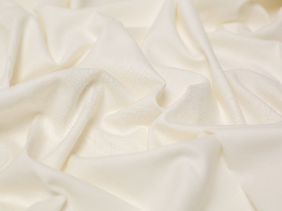 Stretch Woven Linen Blend Fabric Cream