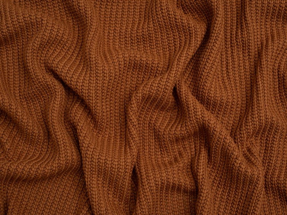 Minerva Core Range Terracotta Chunky Cotton Sweater Knit Stretch Fabric