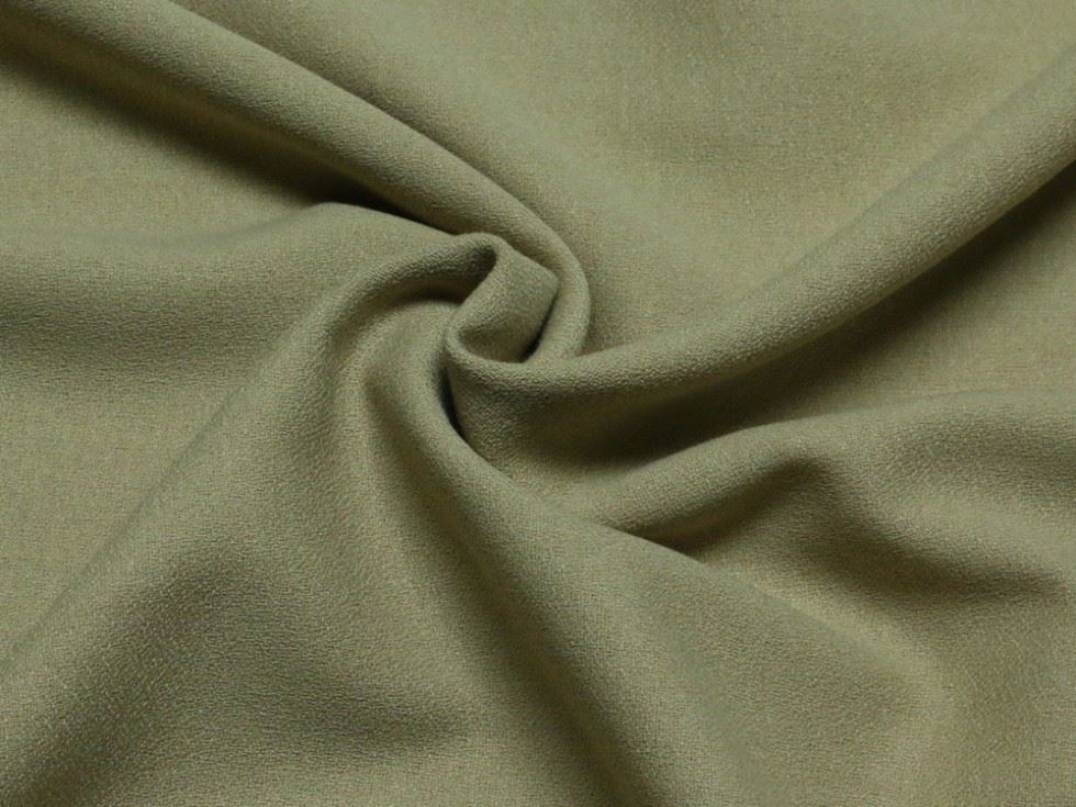 Beige Deadstock Viscose Stretch Woven Crepe Fabric