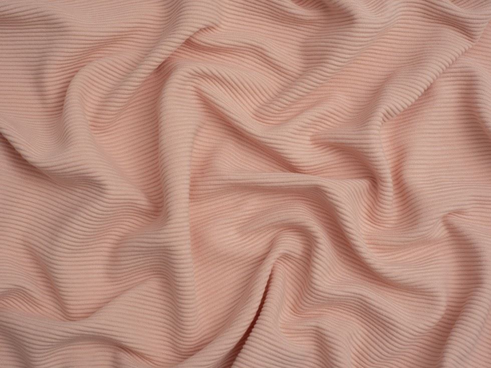 Minerva Core Range Baby Soft Cotton Ottoman Rib Stretch Knit Fabric Pale Pink
