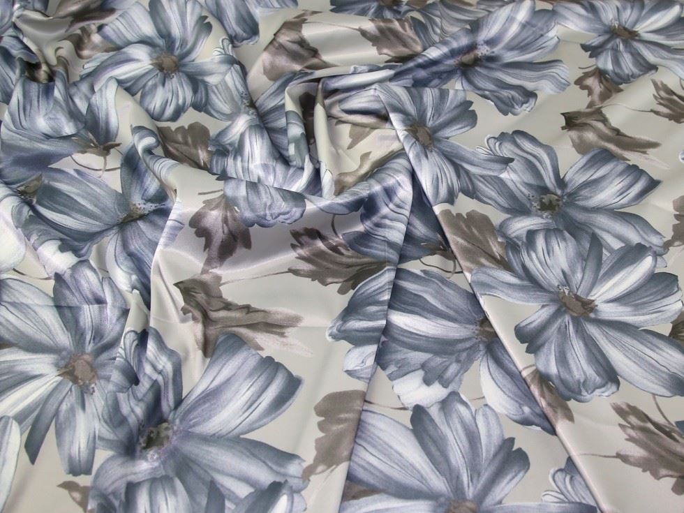 John Kaldor Silver Santa Cruz Stretch Woven Satin Fabric