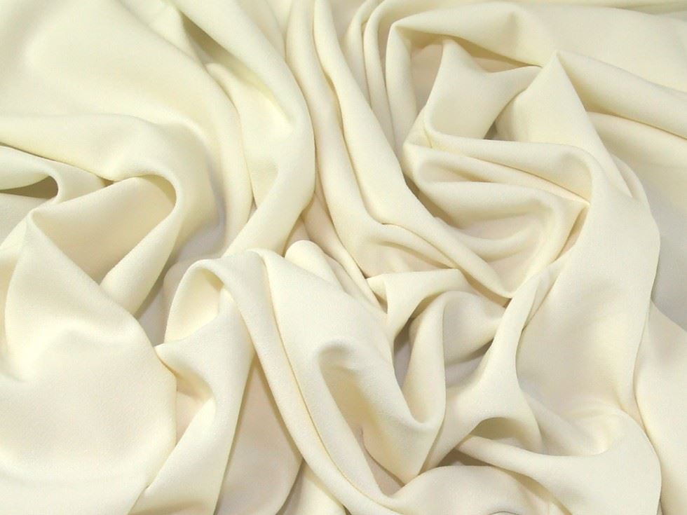 John Louden Cream Alise Stretch Woven Crepe Fabric