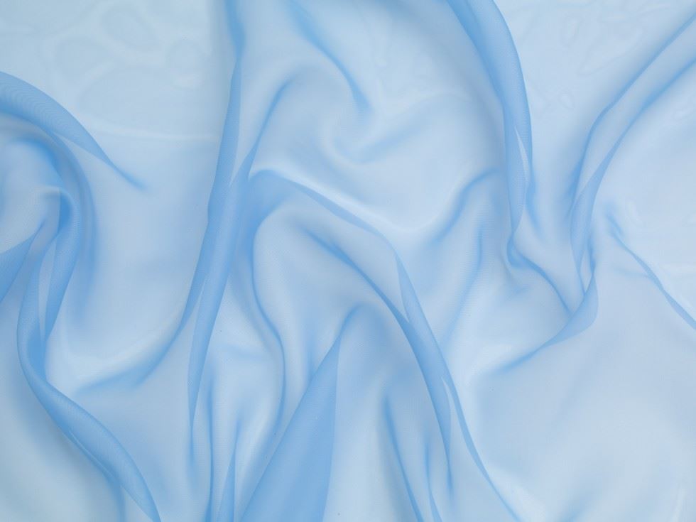 Minerva Core Range Polyester Voile Fabric Pale Blue
 