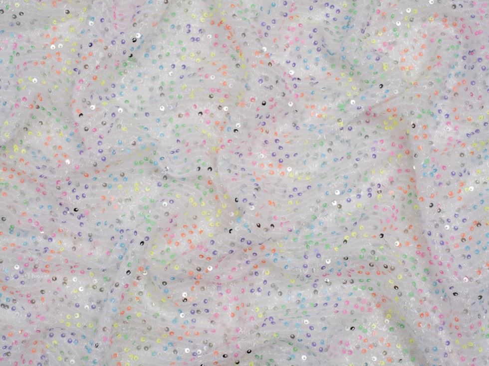 Minerva Core Range Bilbao Sequin Mesh Fabric Multicoloured
 