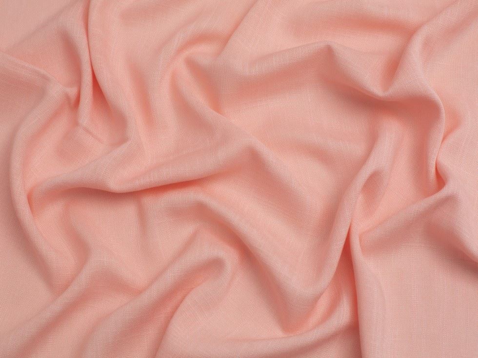 Minerva Core Range Stretch Woven Slub Linen Look Viscose Fabric Blush Pink
 