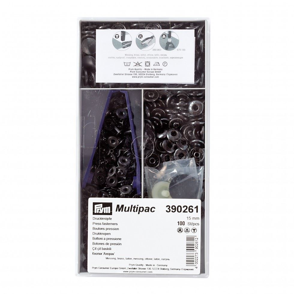 Prym Anorak Snaps Press Fasteners Black Oxidized
 