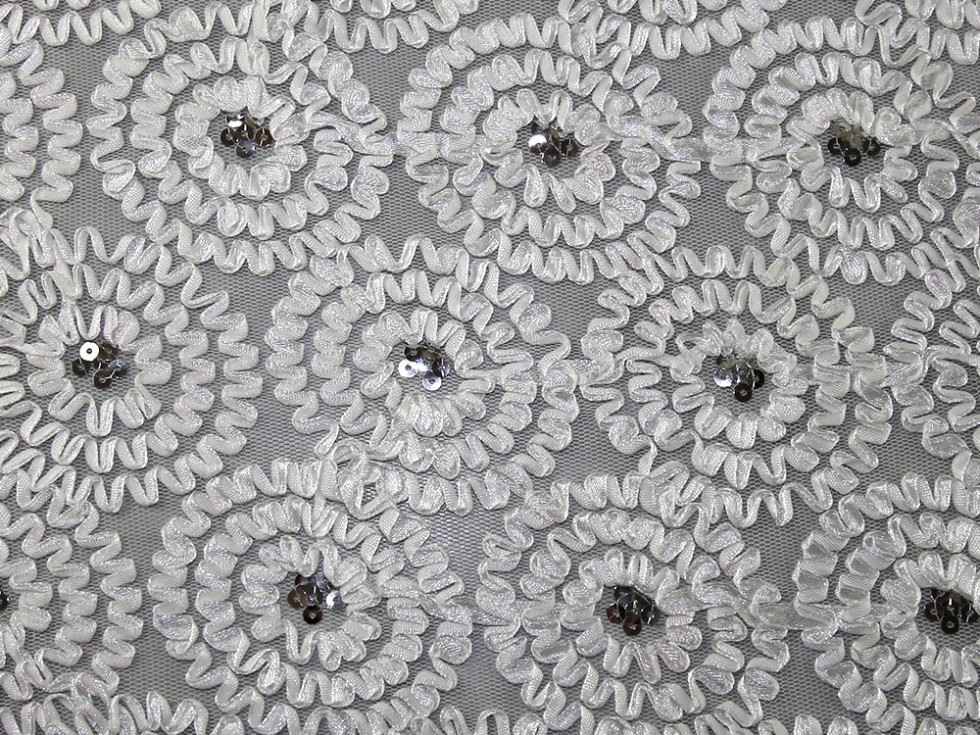 Santa Fe Embroidered Lace Fabric Ivory
 