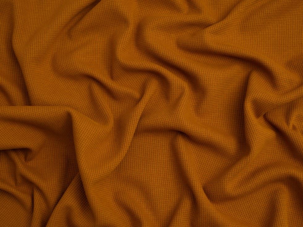 Minerva Core Range Mini Waffle Textured Stretch Knit Fabric Camel