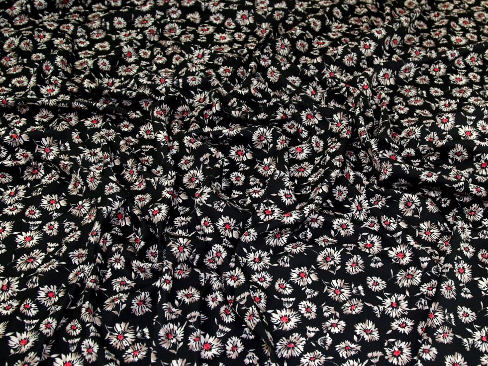 John Kaldor Black Hermione Crepe Fabric
