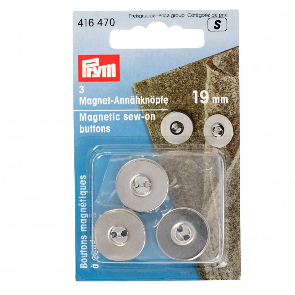 Prym Silver Magnetic Sew On Buttons